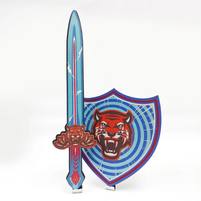 Foam Sword and Shield with Tiger Motif