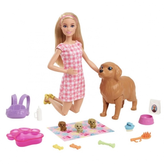 Barbie Newborn Puppies Playset