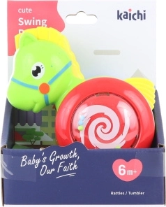 Plastic rocking horse on wheels for the little ones