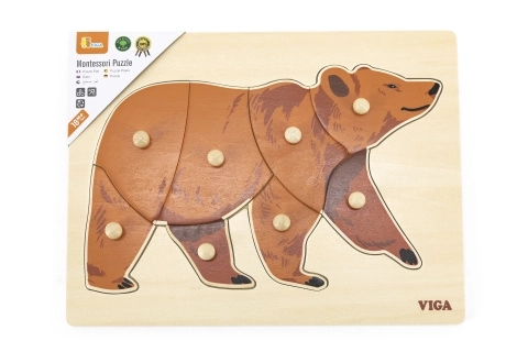 Wooden Montessori Puzzle - Bear