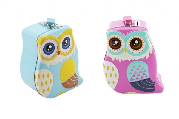 Metal Owl Money Box with Lock