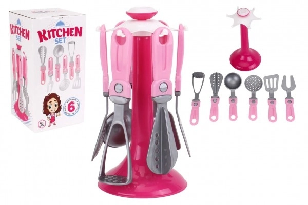 Kitchen Utensils Set with Stand for Kids