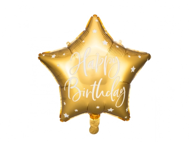 Birthday Star Foil Balloon Happy Birthday 40cm Gold