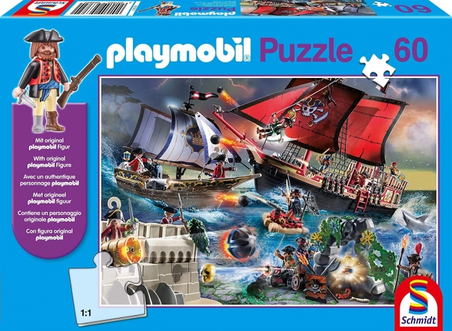 Schmidt Puzzle with Playmobil Pirates 60 Pieces and Figure