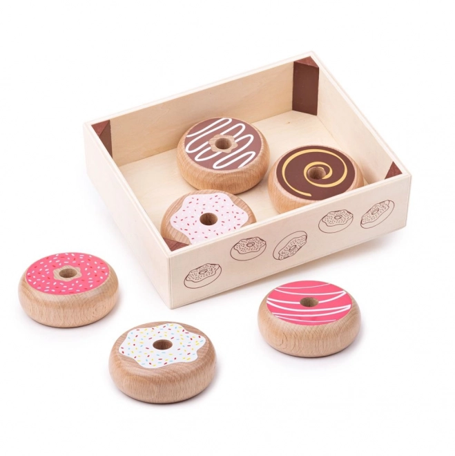 Wooden Donut Box by Bigjigs Toys