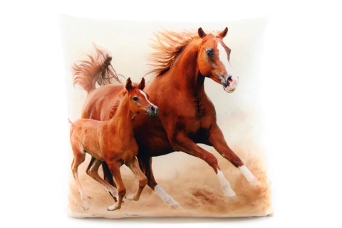 Decorative Pillow with Realistic Horse Print