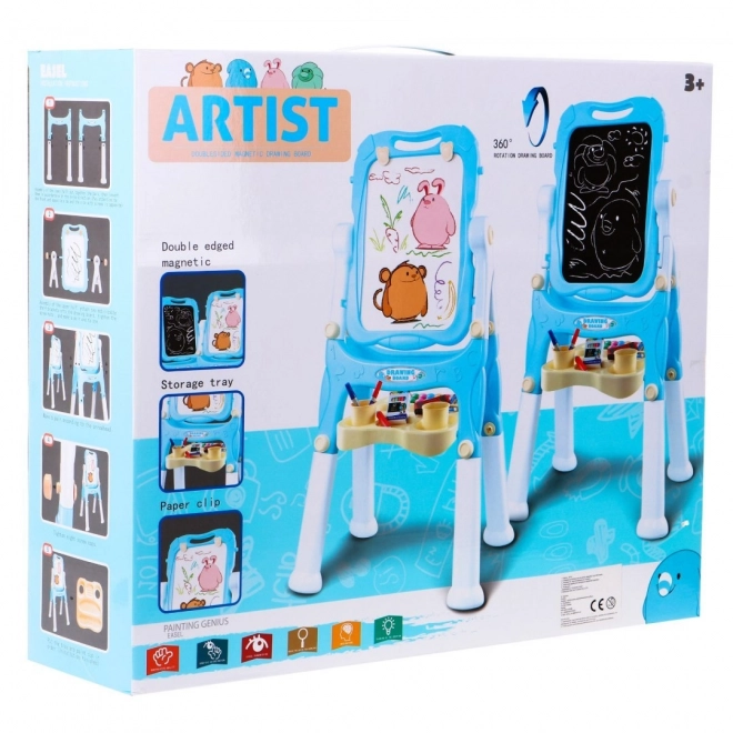 Large Double-Sided Children's Easel Blue