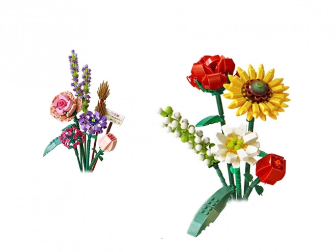 creative flower bouquet building blocks set