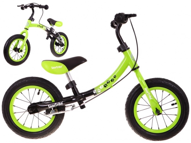 Children's Balance Bike Green with Convertible Frame