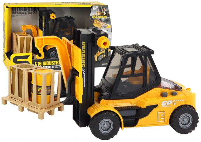 Yellow Toy Forklift with Lights and Sounds