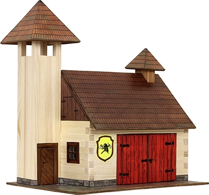 Wooden Fire Station Building Set