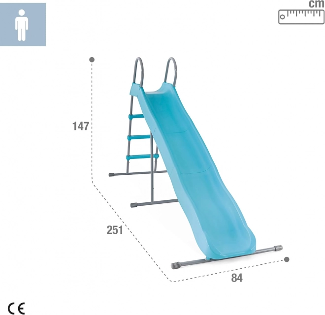 Scivolo da giardino per bambini 244 cm grande in acciaio plastico