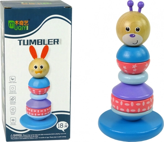 Pyramide éducative en bois Ours en peluche