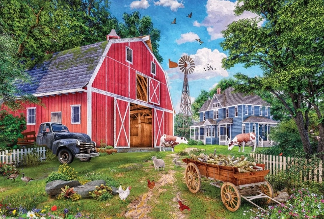 Family Farm Puzzle in Tin Box