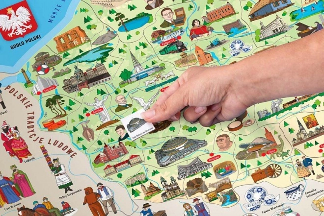 Magnetic Map of Poland for Kids