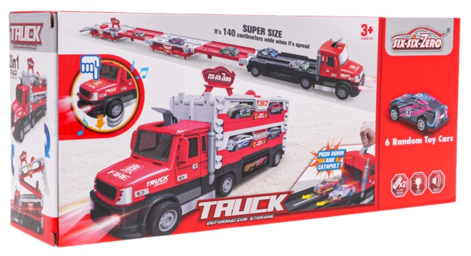 Interactive Red Truck with Launcher 2-in-1 & Accessories – Red