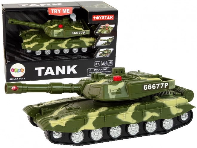 Military Friction-Drive Tank with Sound and Lights