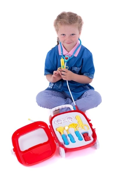 Doctor Play Set With Stethoscope In Wheeled Plastic Case