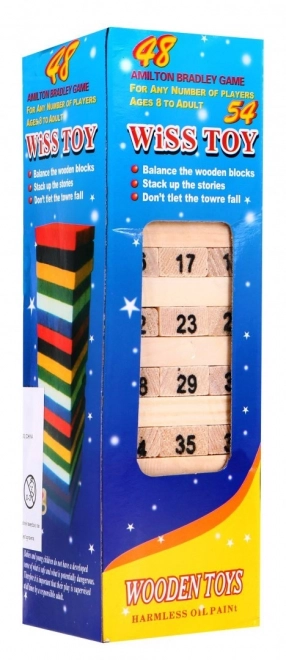 Wooden Jenga Tower Game for Kids and Adults