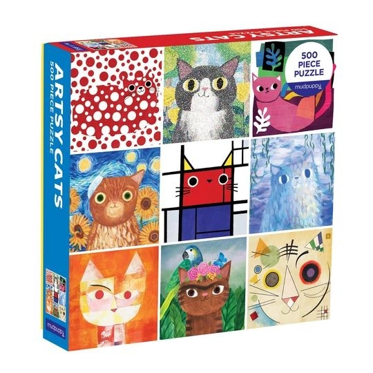 Mudpuppy puzzle artsy cats 500 pieces