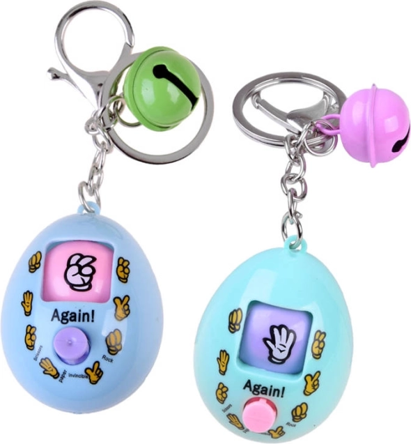 Electronic egg-shaped keychain with Rock–Paper–Scissors game – Keychain