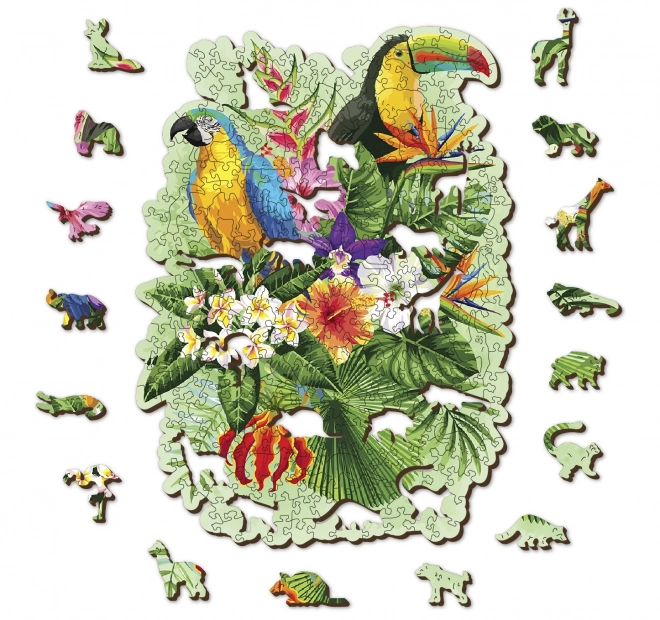 Wooden Puzzle Tropical Birds