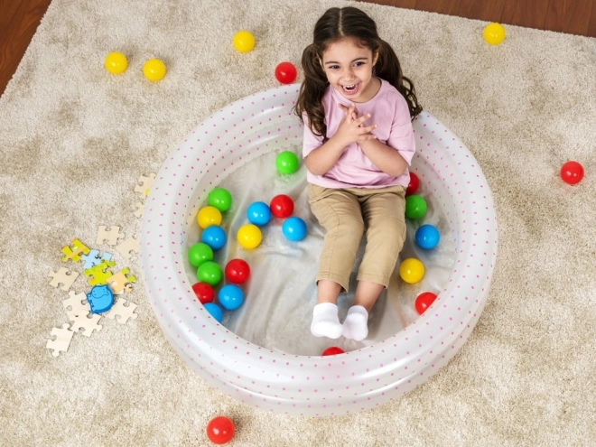 Inflatable Pool and Ball Set for Kids Pink