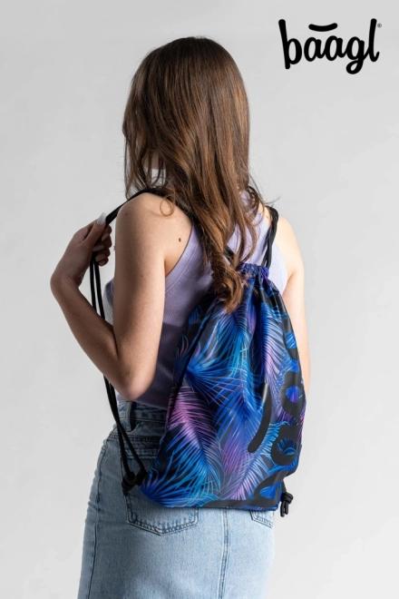 Baagl drawstring bag palm design