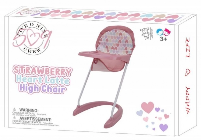 High Chair For Dolls - Heart