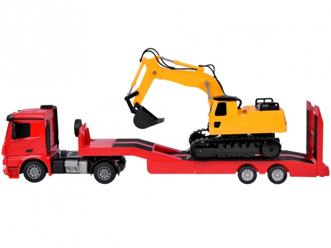Mercedes Remote Control Truck Set with Excavator 1:26 Scale
