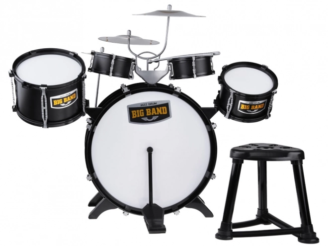 Large Rock Drum Set for Kids with Sticks and Chair