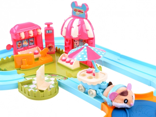 Interactive Hamster Track Ice Cream Parlor Playset