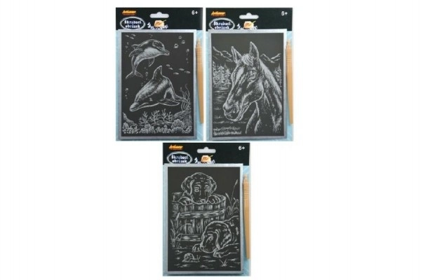 Scratch Art Silver Picture Assorted 14x22cm 24pcs in Box