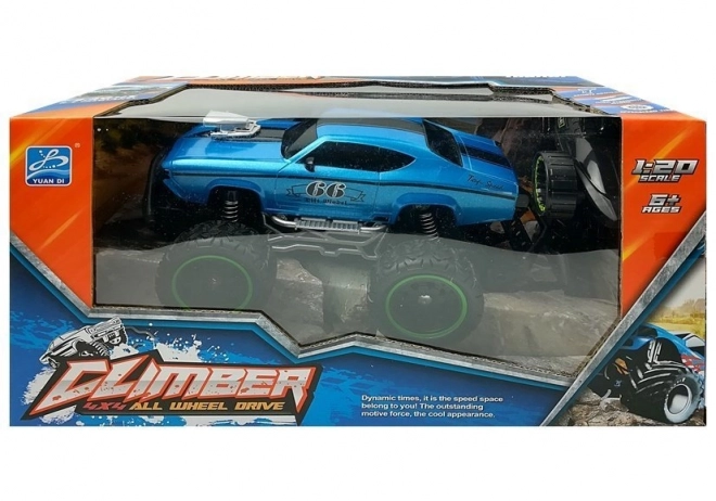 Remote Control Off-Road Car with High Wheels Blue