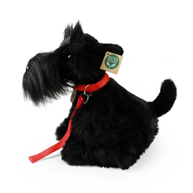 plush schnauzer with leash 30 cm eco-friendly