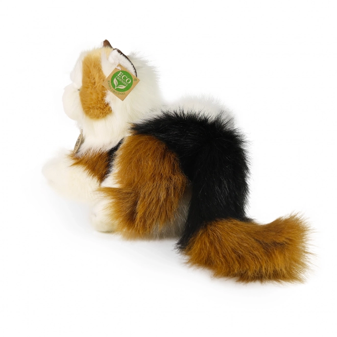 Eco-friendly tricolor plush cat 30 cm