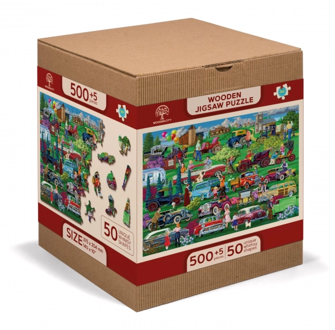 Veteran themed wooden city puzzle 2-in-1