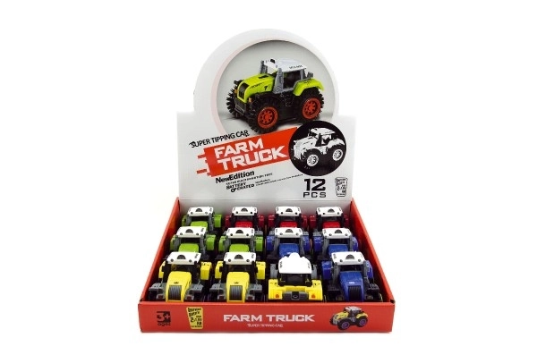 Traktor prevracací plast 10cm mix farieb na batérie