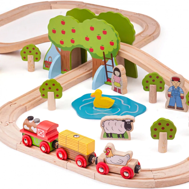 Bigjigs Rail Wooden Farm Train Set