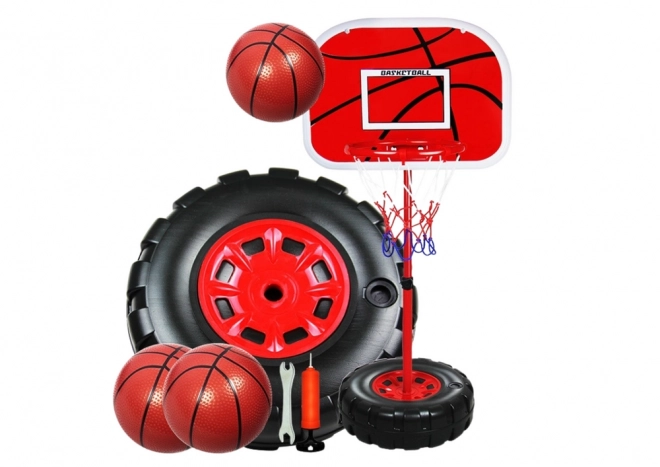 Adjustable Basketball Hoop Set with Ball and Pump