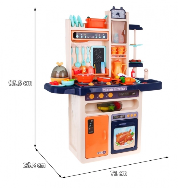 Stylish Blue Kids Kitchen Set with Interactive Features