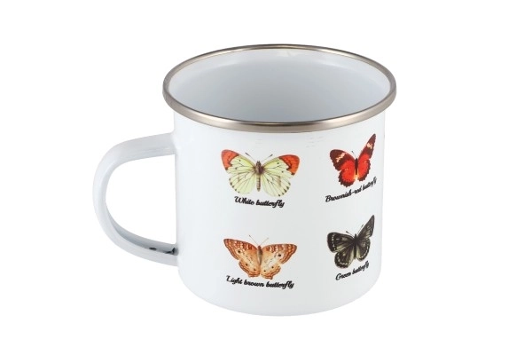 Enameled Butterfly Design Mug