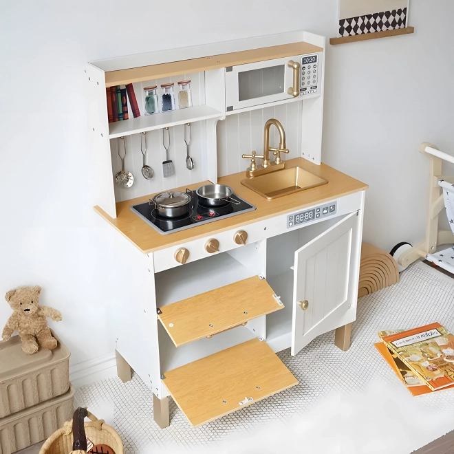 Wooden Play Kitchen with Sounds and LED