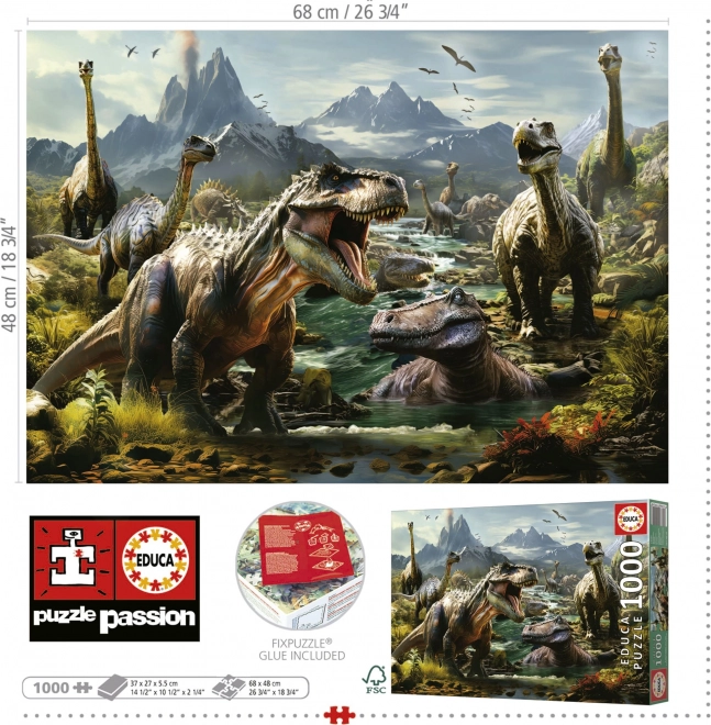 Puzzle dinosauri furiosi 1000 pezzi