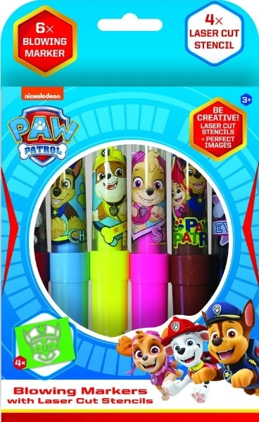 Blow Markers Set with Paw Patrol Stencils