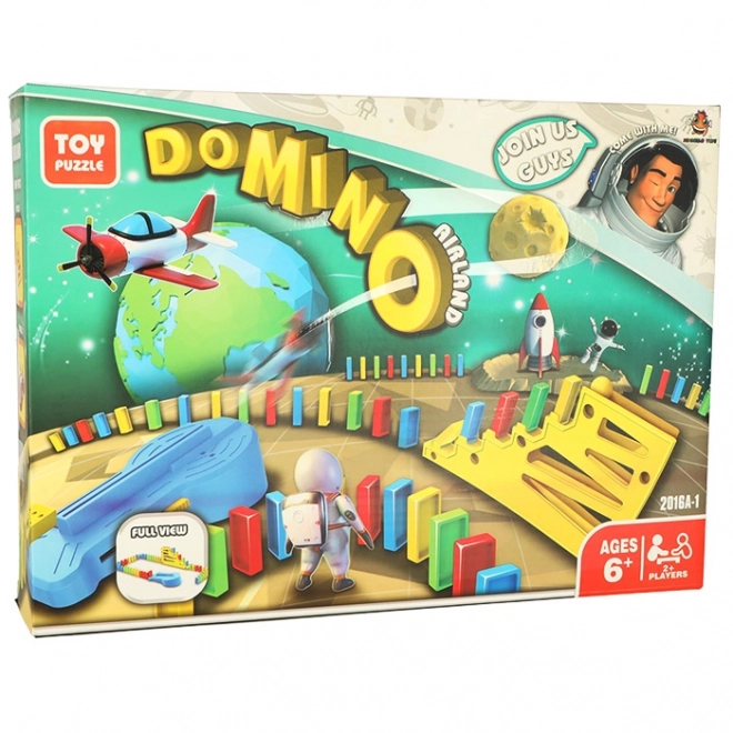 Educational Domino Blocks Airplane Launcher Set