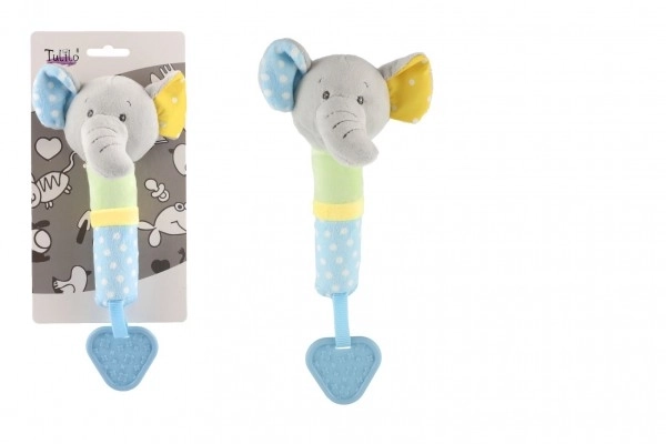 Squeaky Plush Elephant Teether Toy