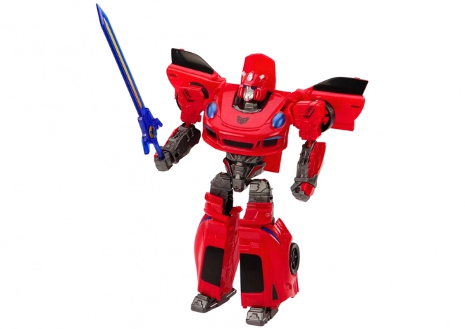 2-in-1 Red Transforming Sports Car and Robot