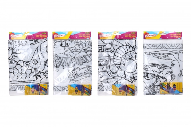 Large Coloring Posters with Crayons Set