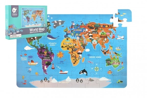 World Map Puzzle for Kids